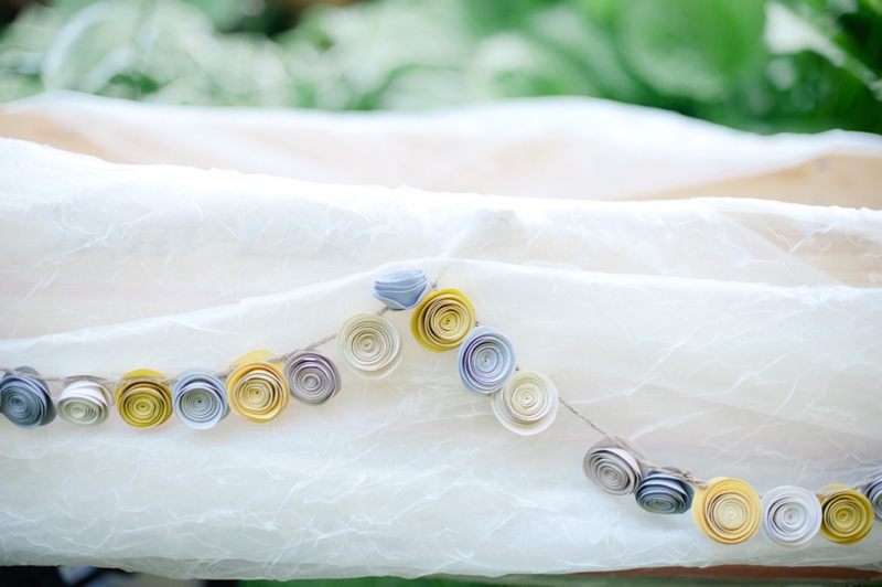 Handmade White, Gray & Yellow Wedding via TheELD.com