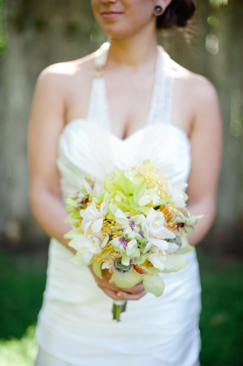 Handmade White, Gray & Yellow Wedding via TheELD.com