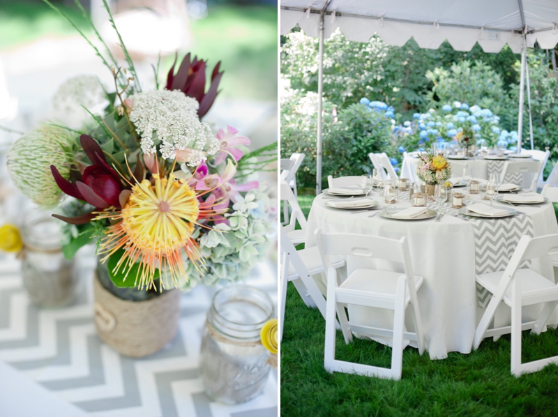 Handmade White, Gray & Yellow Wedding via TheELD.com