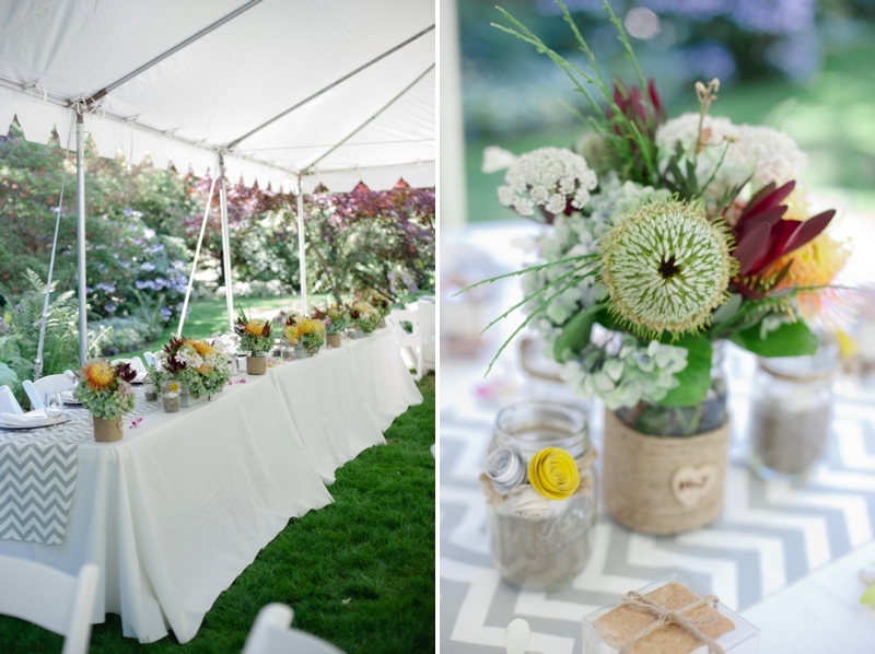 Handmade White, Gray & Yellow Wedding via TheELD.com