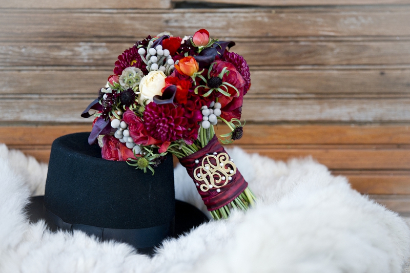 Modern Purple & Red Winter Wedding Inspiration via TheELD.com