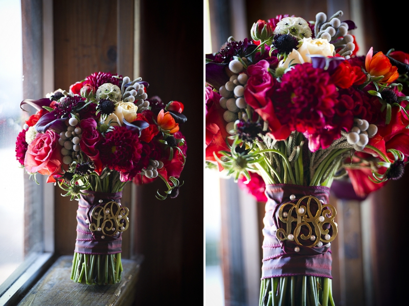 Modern Purple & Red Winter Wedding Inspiration via TheELD.com