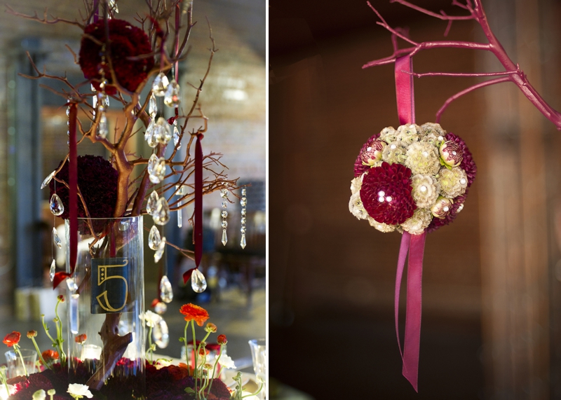 Modern Purple & Red Winter Wedding Inspiration via TheELD.com