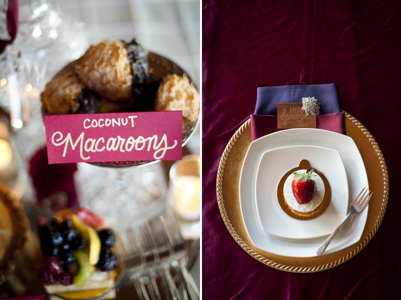 Modern Purple & Red Winter Wedding Inspiration via TheELD.com