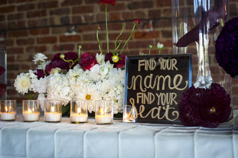 Modern Purple & Red Winter Wedding Inspiration via TheELD.com