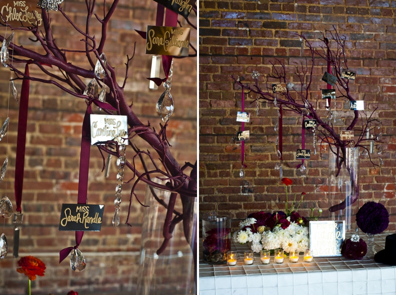 Modern Purple & Red Winter Wedding Inspiration via TheELD.com