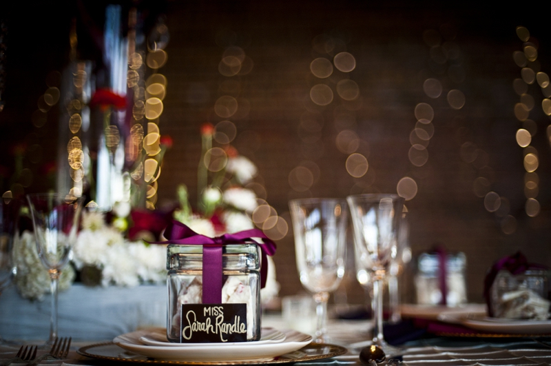 Modern Purple & Red Winter Wedding Inspiration via TheELD.com