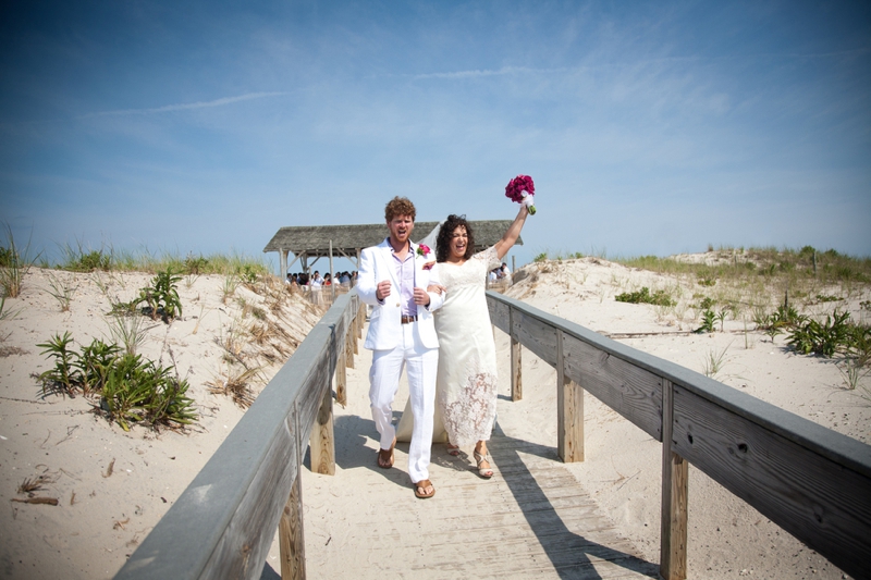 Pink & Orange New Jersey Beach Wedding via TheELD.com