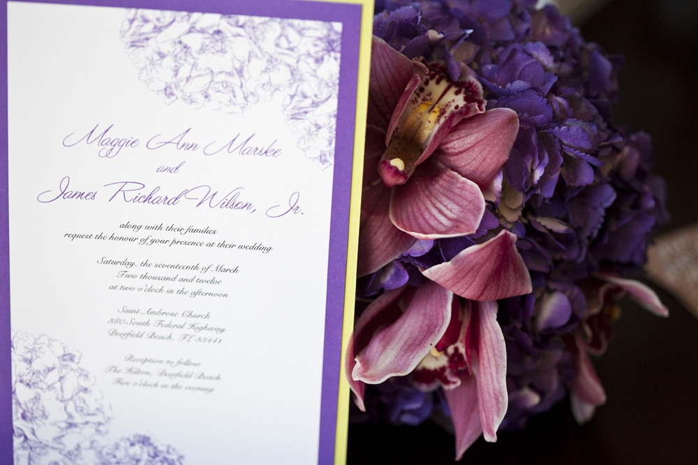 Purple and Green Modern Miami Wedding via TheELD.com