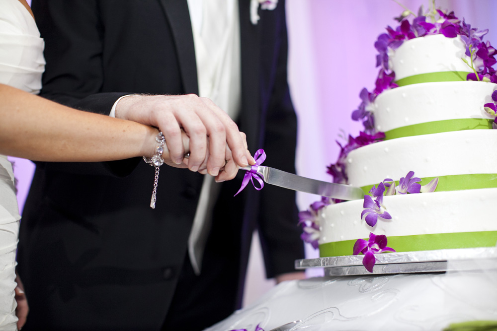 Purple and Green Modern Miami Wedding via TheELD.com