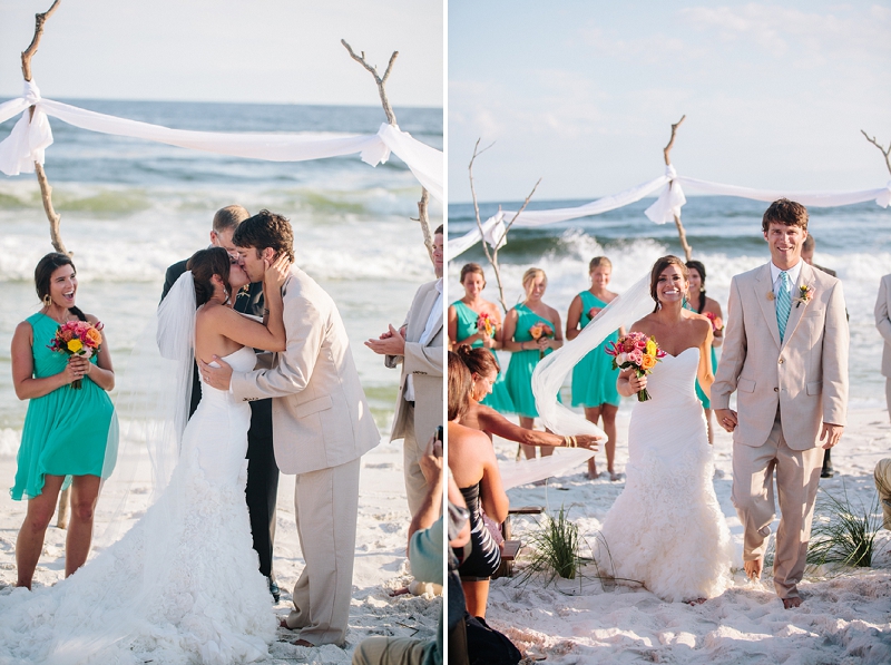 Aqua & Orange Florida Beach Wedding via TheELD.com