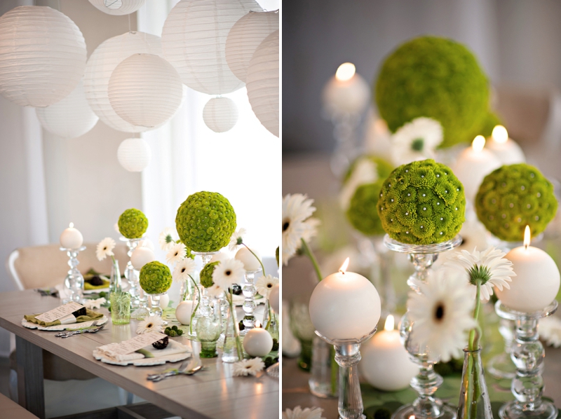 Modern Circle Inspired Green & White Wedding Inspiration via TheELD.com