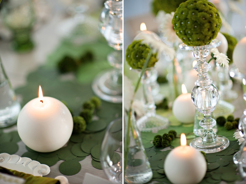 Modern Circle Inspired Green & White Wedding Inspiration via TheELD.com