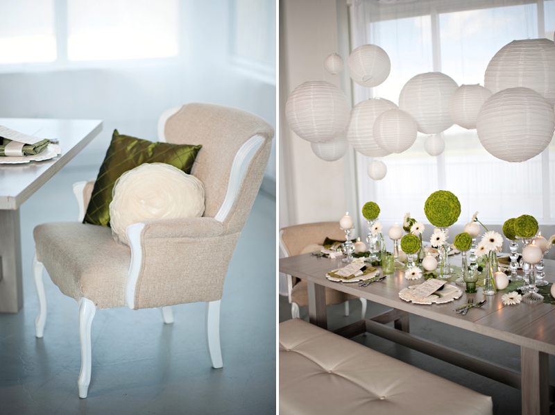 Modern Circle Inspired Green & White Wedding Inspiration via TheELD.com