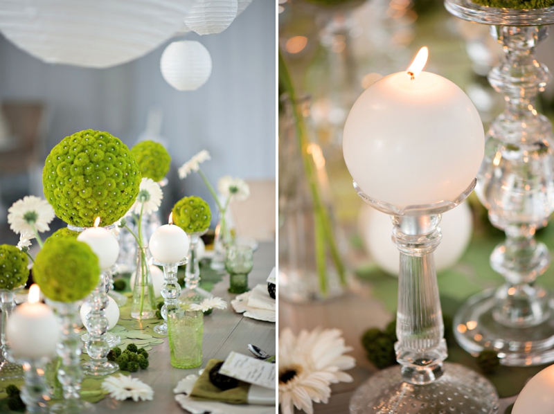 Modern Circle Inspired Green & White Wedding Inspiration via TheELD.com