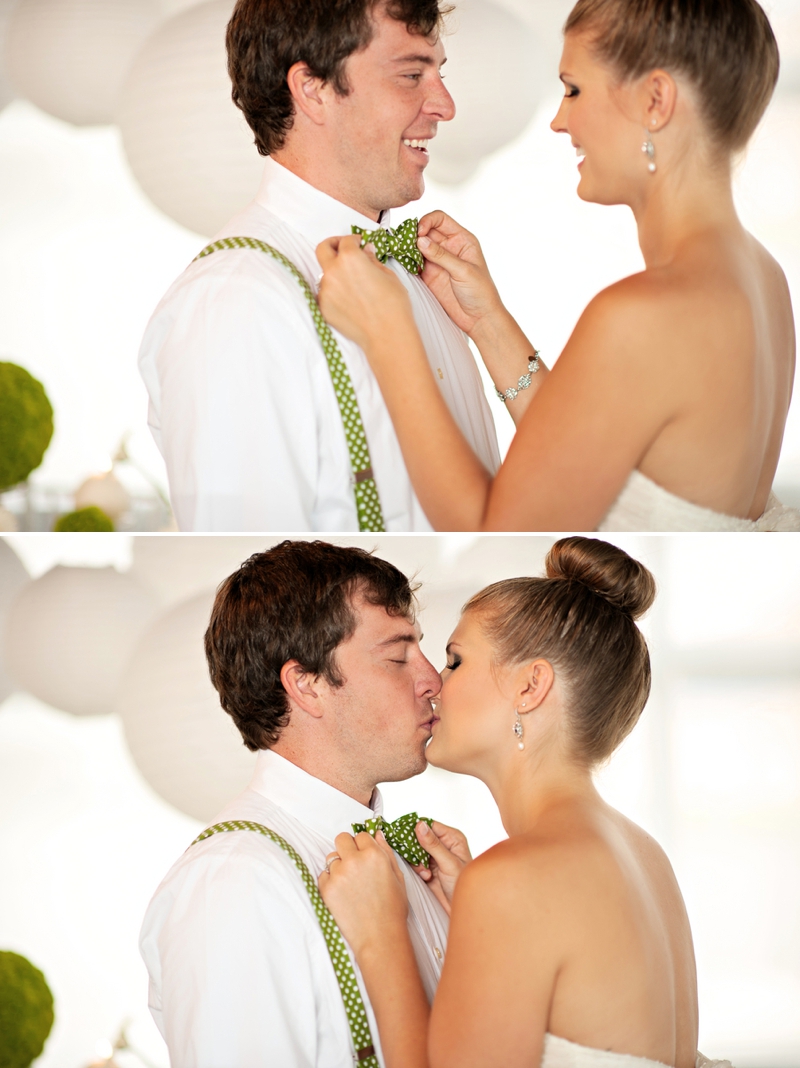 Modern Circle Inspired Green & White Wedding Inspiration via TheELD.com