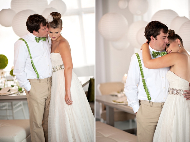 Modern Circle Inspired Green & White Wedding Inspiration via TheELD.com