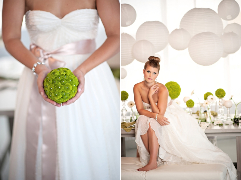 Modern Circle Inspired Green & White Wedding Inspiration via TheELD.com