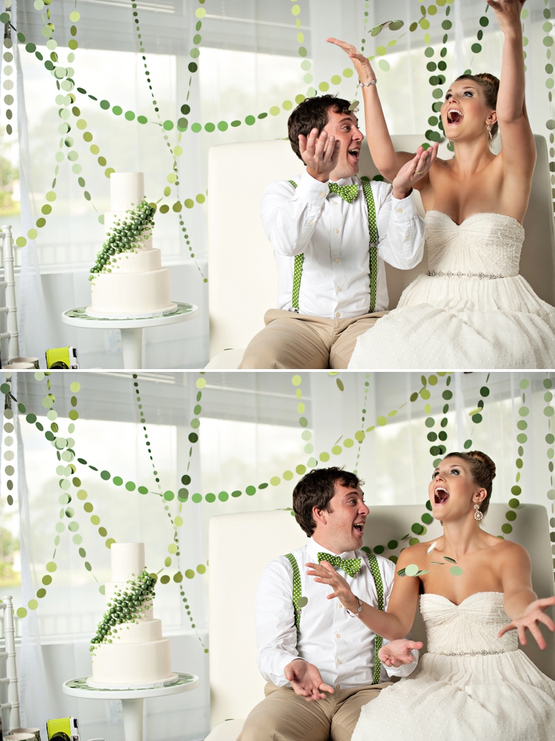 Modern Circle Inspired Green & White Wedding Inspiration via TheELD.com