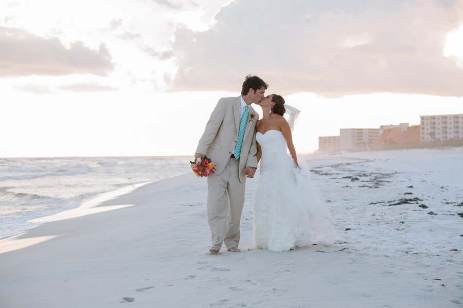 Aqua & Orange Florida Beach Wedding via TheELD.com