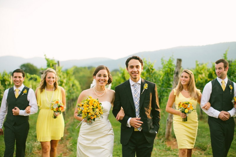 Rustic Yellow Vineyard Wedding via TheELD.com