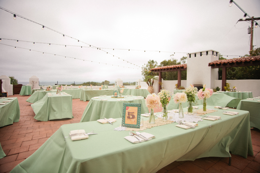 Handcrafted Mint and Peach California Wedding via TheELD.com