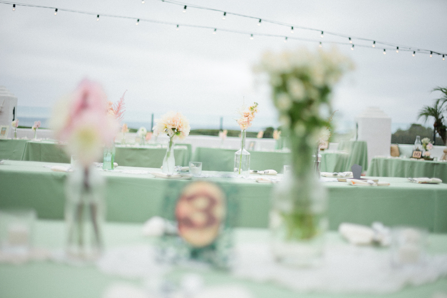 Handcrafted Mint and Peach California Wedding via TheELD.com