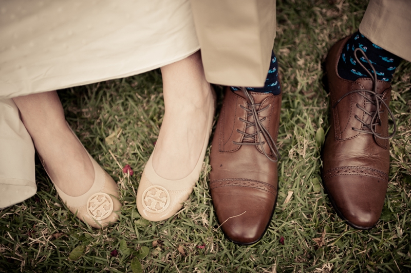 Vintage Blue & Yellow Backyard Wedding via TheELD.com