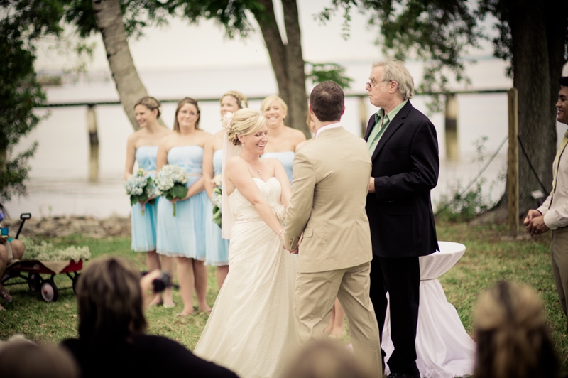 Vintage Blue & Yellow Backyard Wedding via TheELD.com