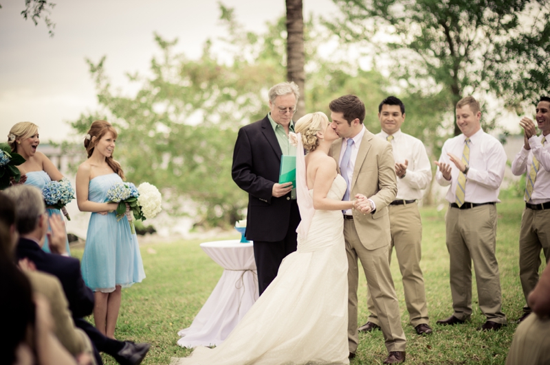 Vintage Blue & Yellow Backyard Wedding via TheELD.com