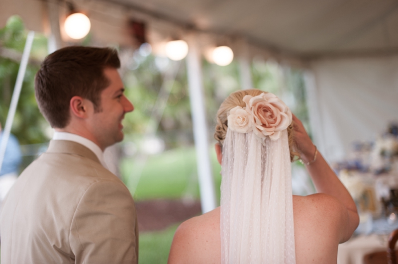 Vintage Blue & Yellow Backyard Wedding via TheELD.com