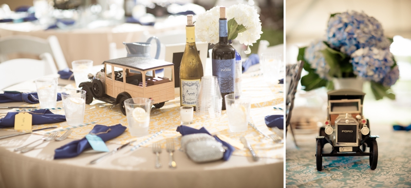 Vintage Blue & Yellow Backyard Wedding via TheELD.com