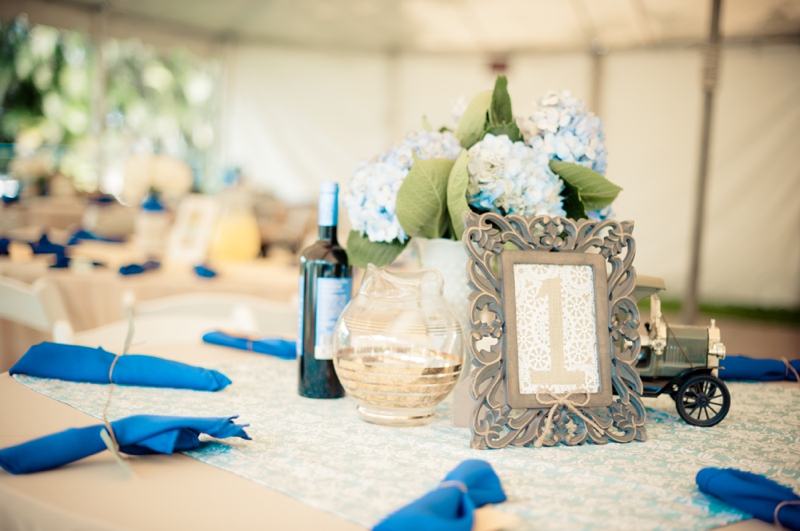 Vintage Blue & Yellow Backyard Wedding via TheELD.com