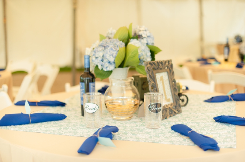 Vintage Blue & Yellow Backyard Wedding via TheELD.com