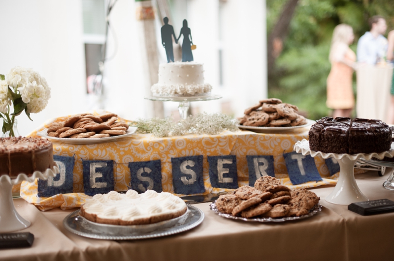 Vintage Blue & Yellow Backyard Wedding via TheELD.com