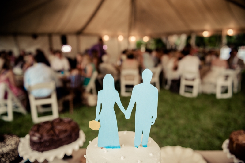 Vintage Blue & Yellow Backyard Wedding via TheELD.com