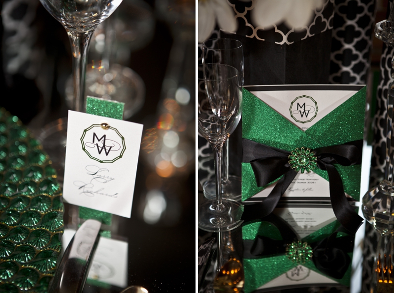Modern & Glamorous Emerald Green Wedding Inspiration via TheELD.com