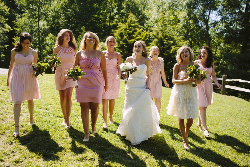 A Rustic Pink and Yellow North Carolina Wedding via TheELD.com