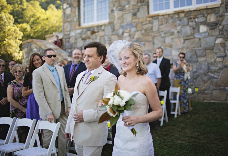 A Rustic Pink and Yellow North Carolina Wedding via TheELD.com