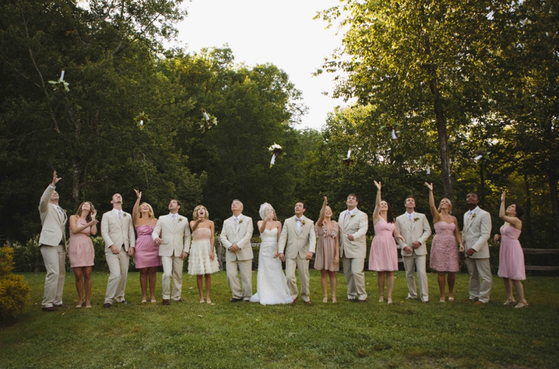 A Rustic Pink and Yellow North Carolina Wedding via TheELD.com