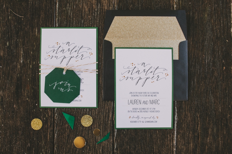 Emerald Green & Gold Engagement Party Inspiration via TheELD.com