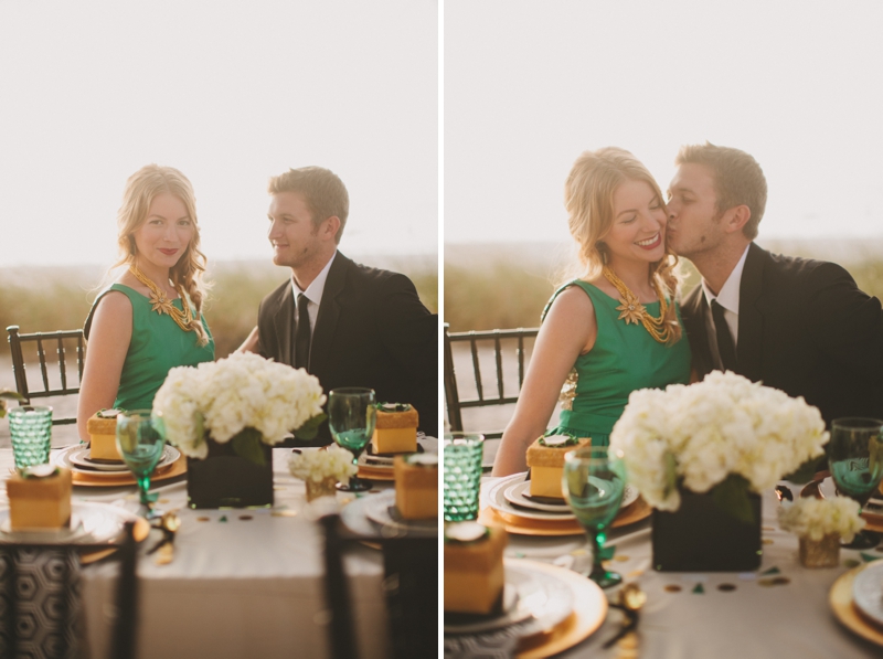 Emerald Green & Gold Engagement Party Inspiration via TheELD.com