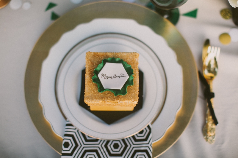 Emerald Green & Gold Engagement Party Inspiration via TheELD.com