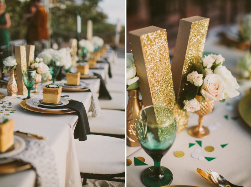 Emerald Green & Gold Engagement Party Inspiration via TheELD.com