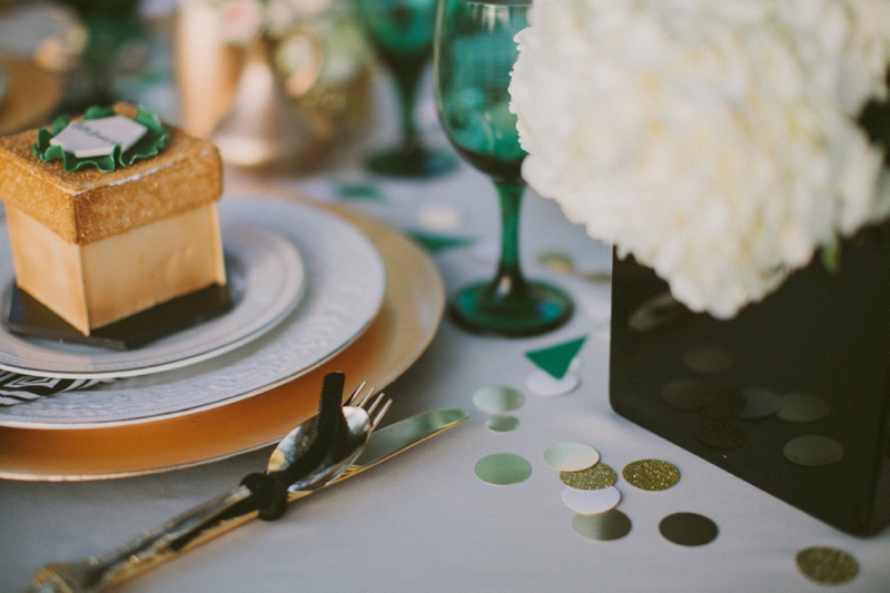 Emerald Green & Gold Engagement Party Inspiration via TheELD.com