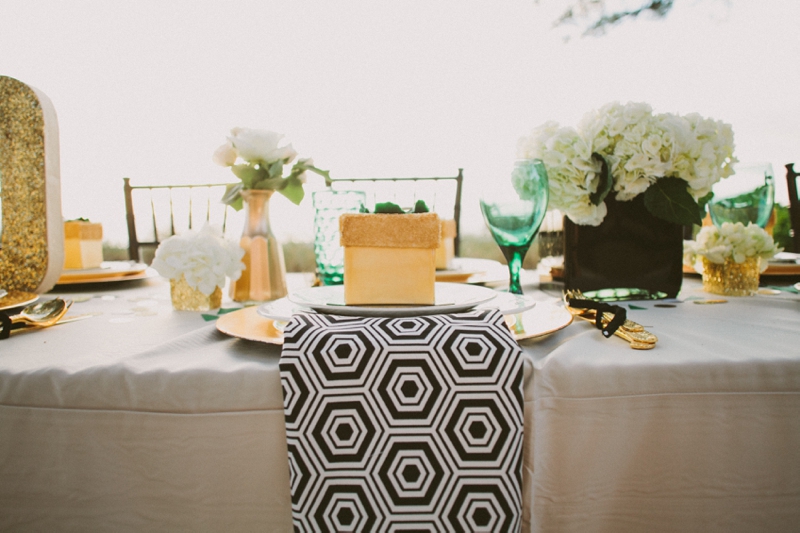 Emerald Green & Gold Engagement Party Inspiration via TheELD.com