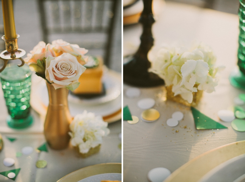 Emerald Green & Gold Engagement Party Inspiration via TheELD.com