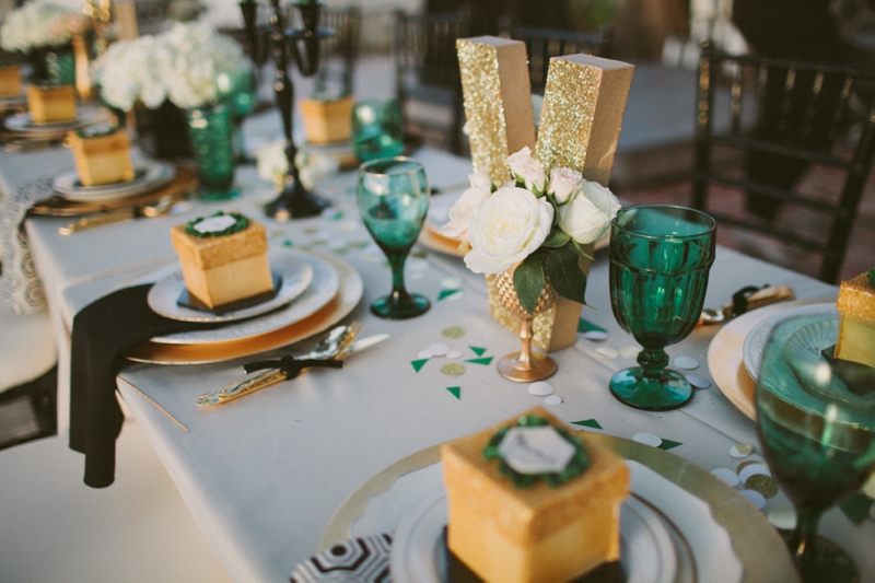 Emerald Green & Gold Engagement Party Inspiration via TheELD.com