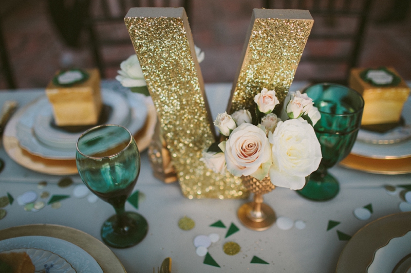 Emerald Green & Gold Engagement Party Inspiration via TheELD.com