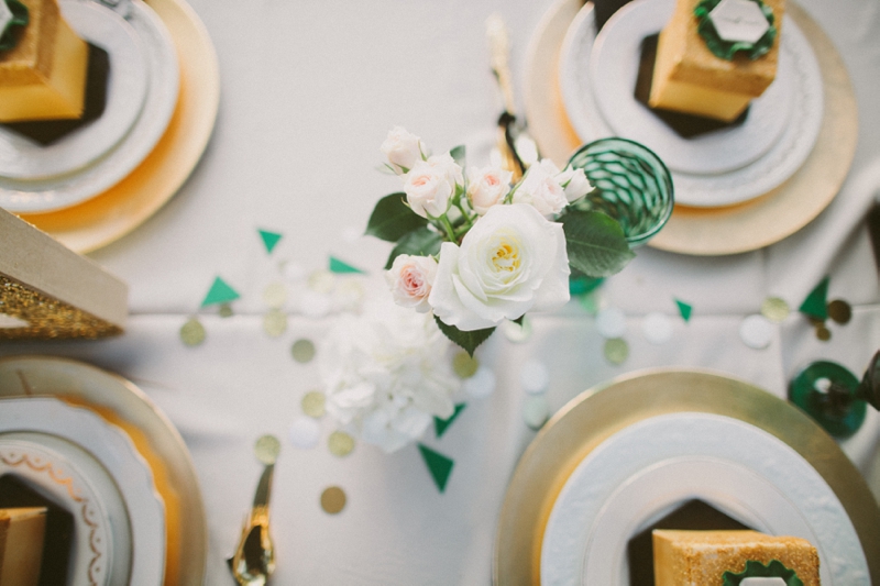 Emerald Green & Gold Engagement Party Inspiration via TheELD.com